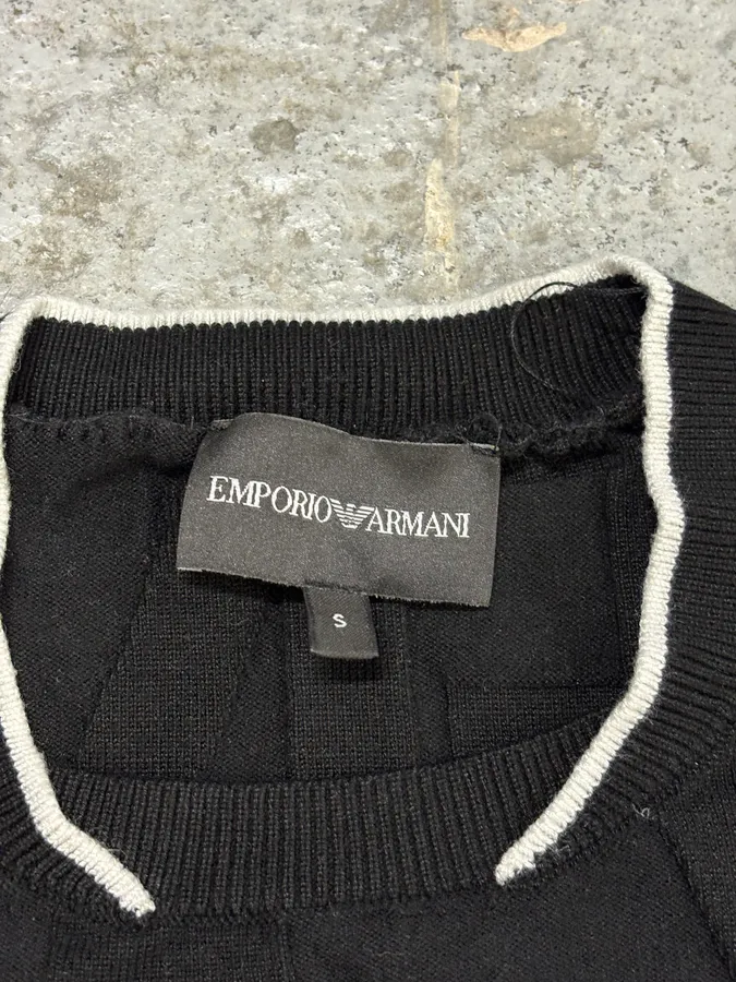 SS2020 Emporio Armani Black Squared Sweater - Image 7