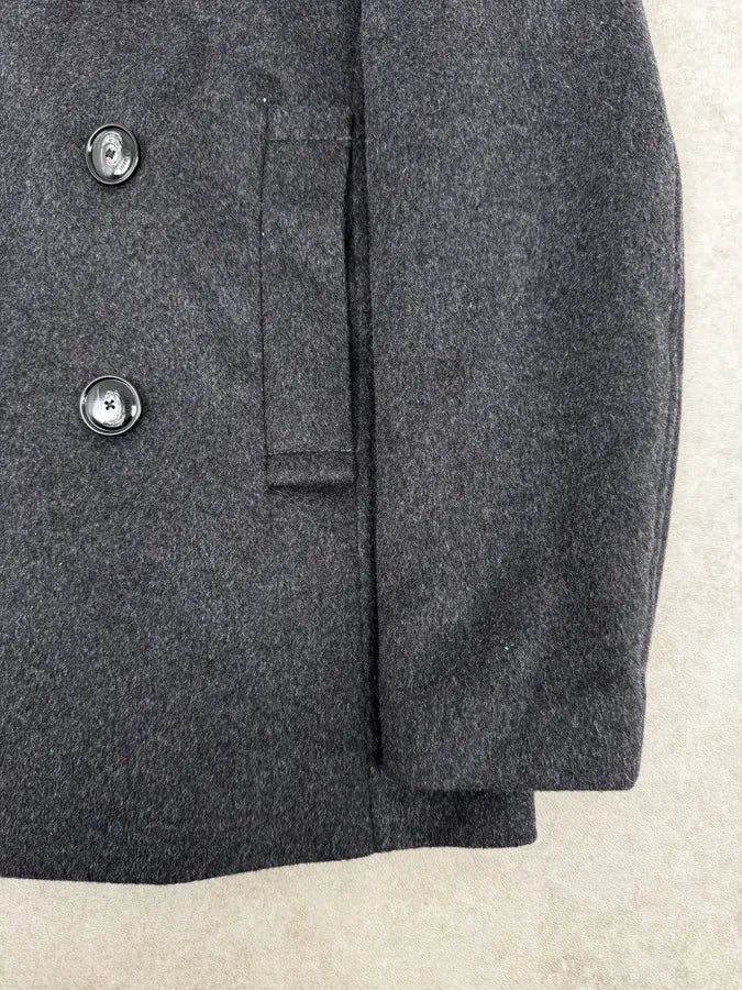 SS2020 Emporio Armani Grey Wool Classy Officer Duffle Coat - Image 8