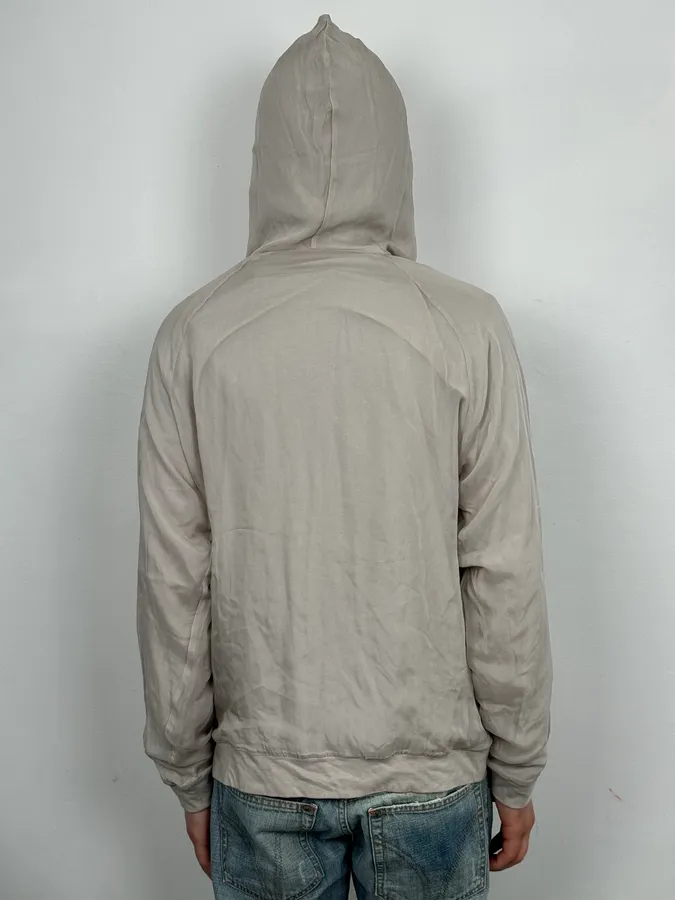 SS2020 Lanvin Beige Silk Layered Zip-up Hoodie - Image 3