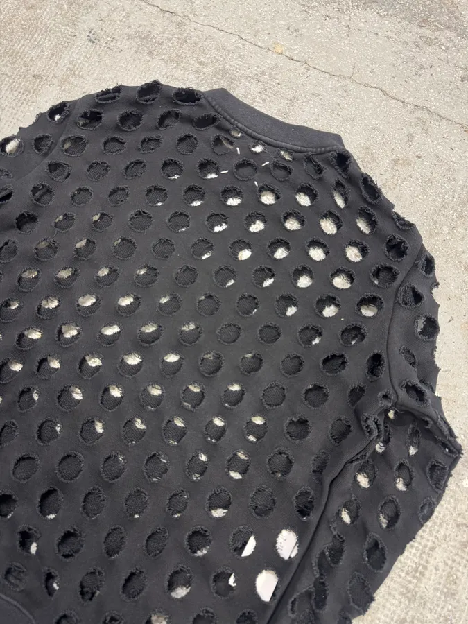 SS2020 Maison Margiela Black Cut Out Crewneck Sweater - Image 8