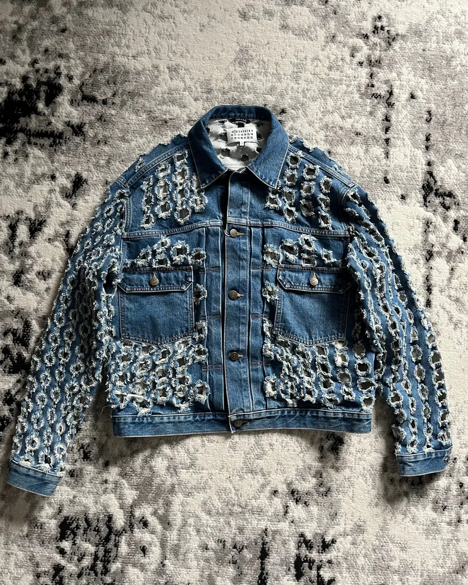 SS2020 Maison Margiela Holes Blue Denim Jacket - Image 11