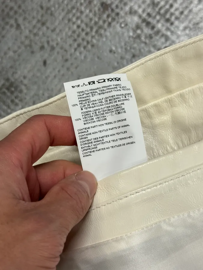 SS2020 Maison Margiela MM6 5 Zip White Leather Biker Jacket - Image 14