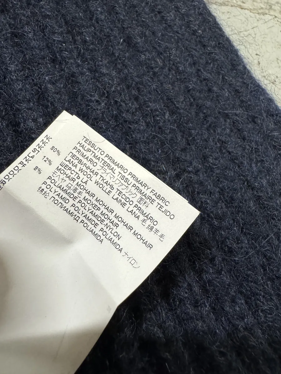 SS2020 Maison Margiela Navy Wool Scarf - Image 7