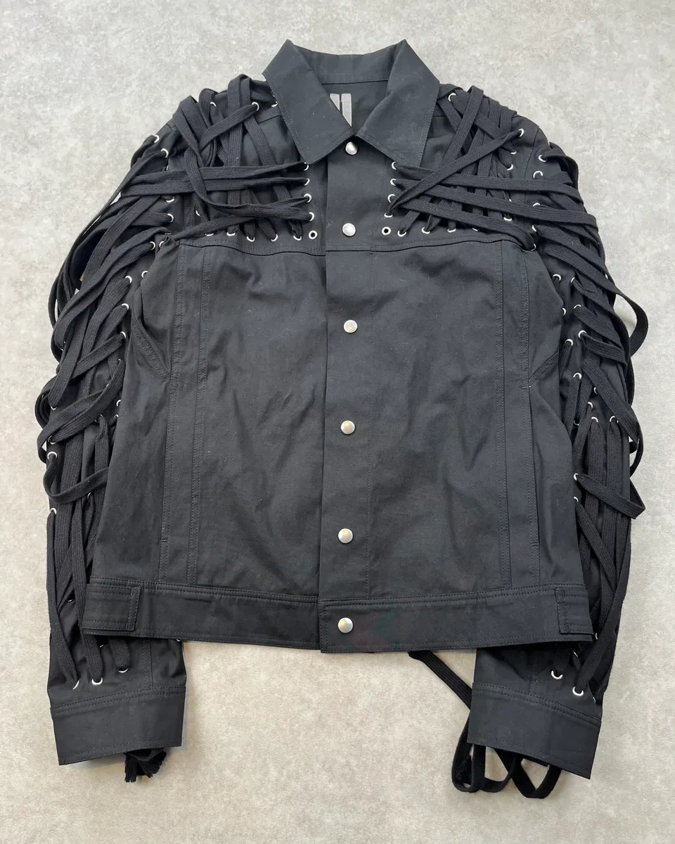 SS2020 Rick Owens Tactual Megalaced Black Dark Jacket - Image 4