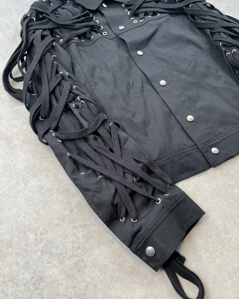 SS2020 Rick Owens Tactual Megalaced Black Dark Jacket - Image 6