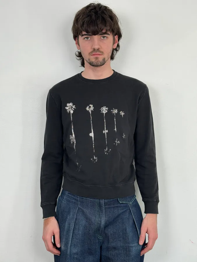 SS2020 Saint Laurent Black Palm Trees Crewneck Sweater - Image 2