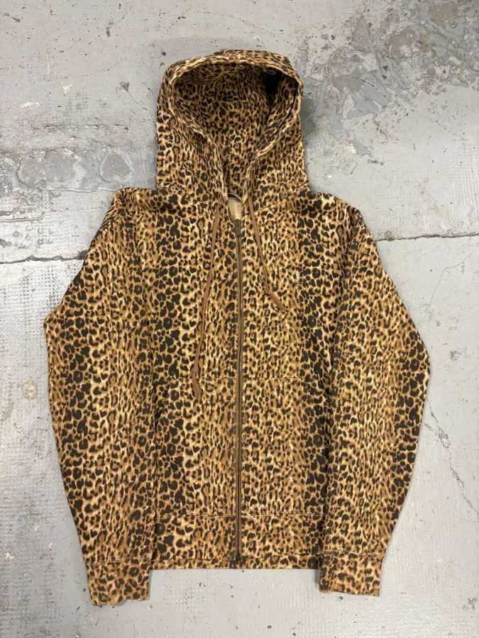 SS2020 Saint Laurent Leopard Print Zip-up Hoodie