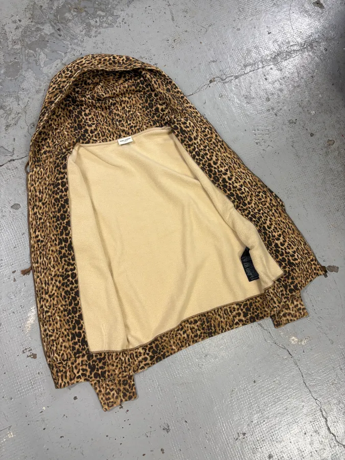 SS2020 Saint Laurent Leopard Print Zip-up Hoodie - Image 7