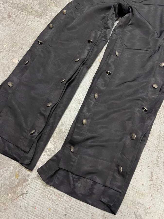 SS2020 Y/Project Black Buttoned Soft Pants - Image 6