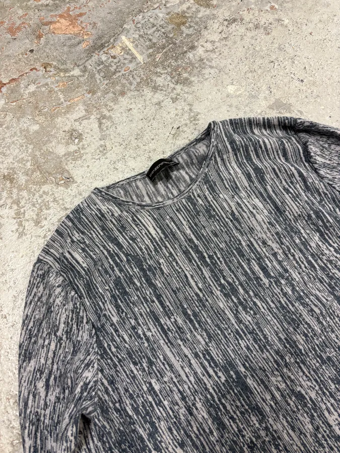 SS2021 Emporio Armani Black & White Contemporary Wool Sweater - Image 4