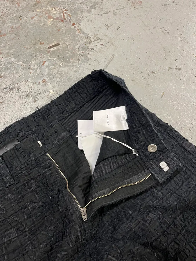 SS2021 Givenchy Slim Denim Black Front Zips Boro Pants - Image 10
