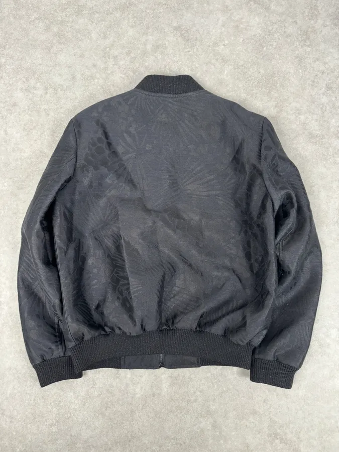 SS2021 Saint Laurent Black Nylon Ruched Zip Bomber Jacket - Image 6