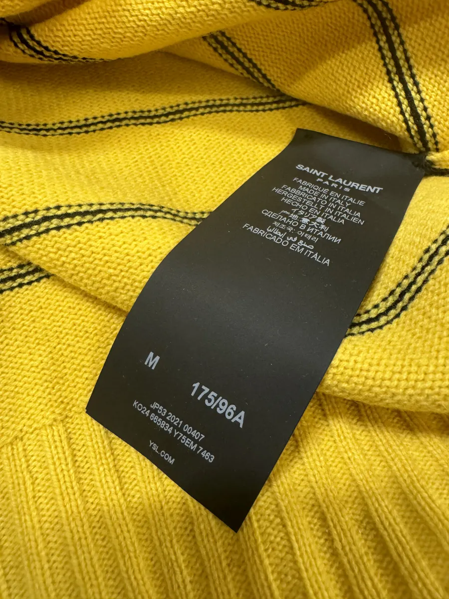SS2021 Saint Laurent Yellow Lines Sweater - Image 8