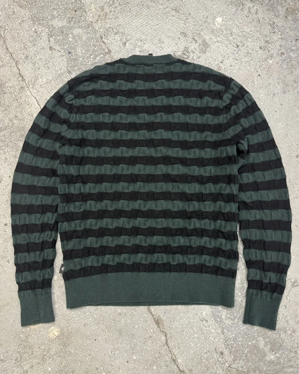 SS2022 Emporio Armani Forest Green Relief Sweater - Image 2