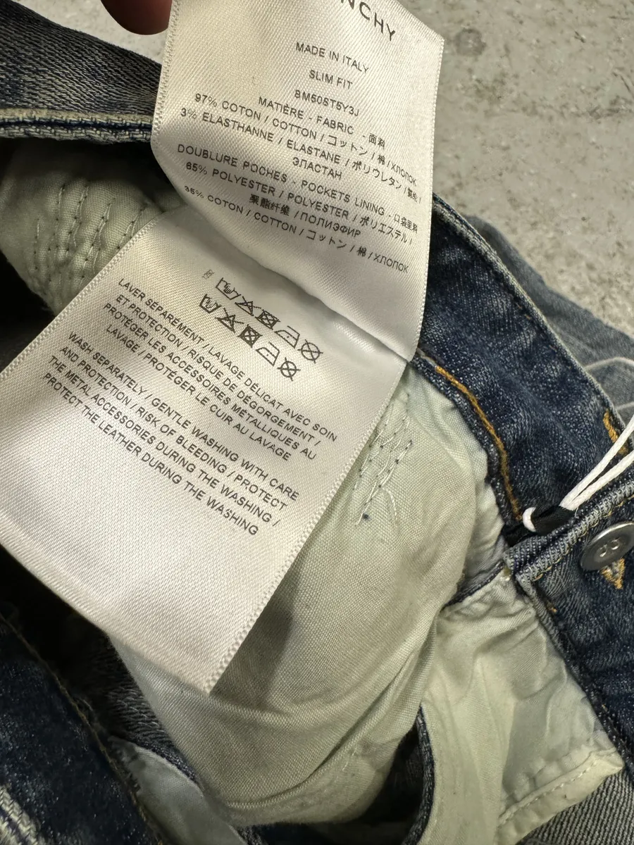 SS2022 Givenchy Blue Denim Slim Distressed Jeans - Image 12