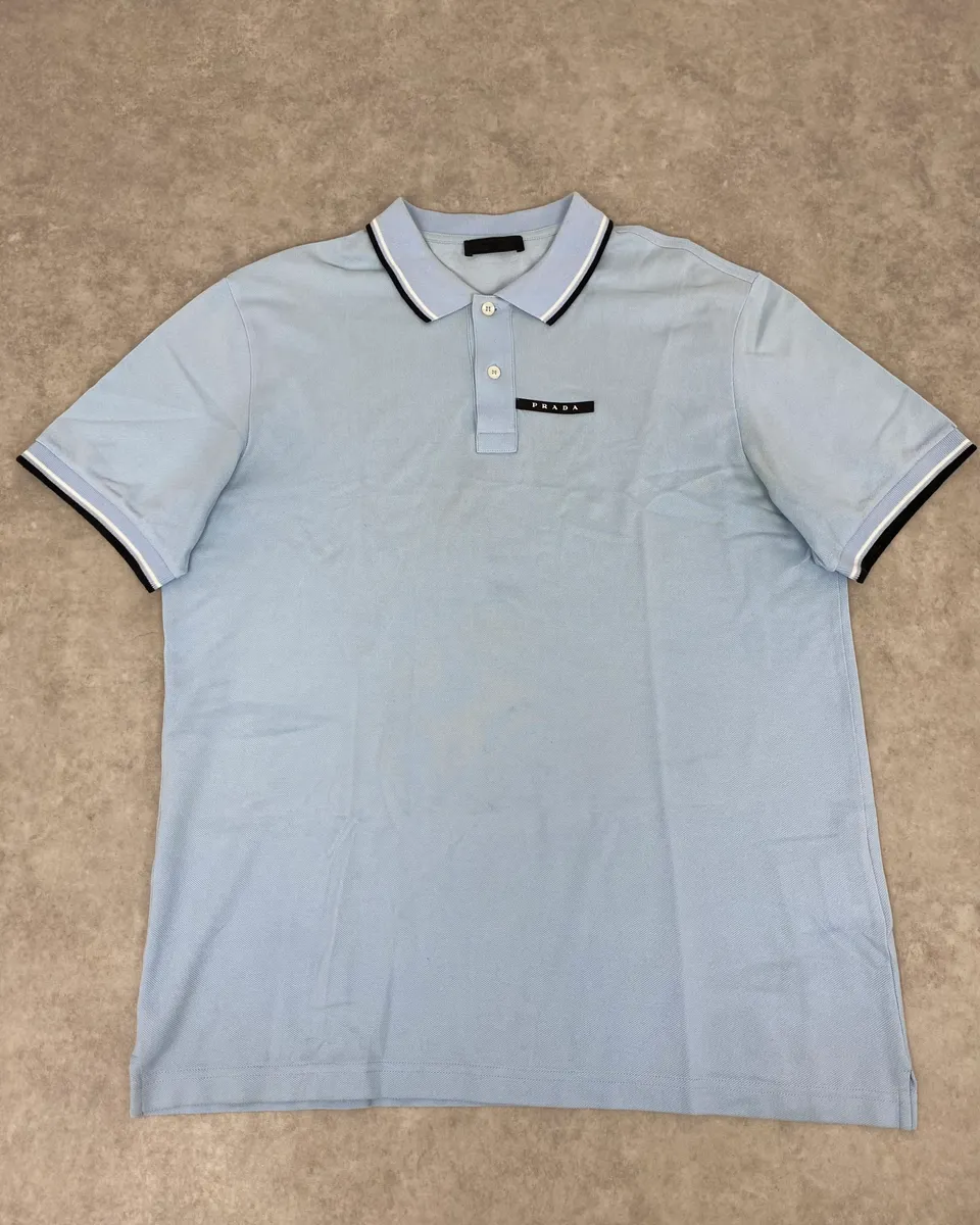 SS2022 Prada Baby Blue Polo Shirt