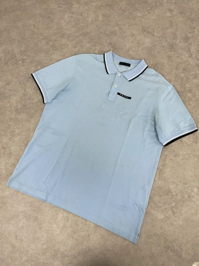 SS2022 Prada Baby Blue Polo Shirt - Image 4
