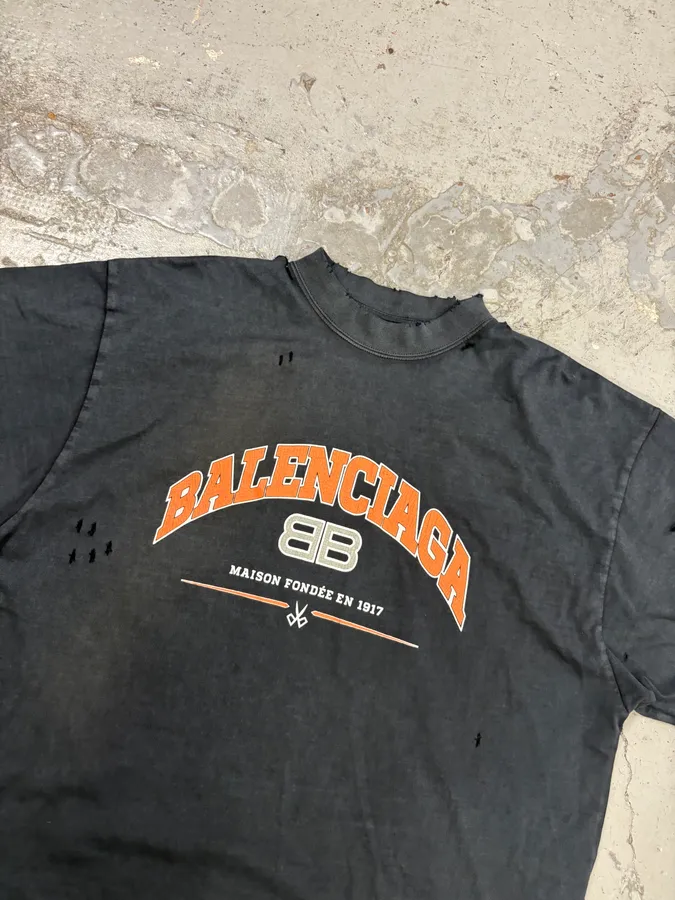 SS2023 Balenciaga Dark Navy Oversized Propaganda T-Shirt - Image 4