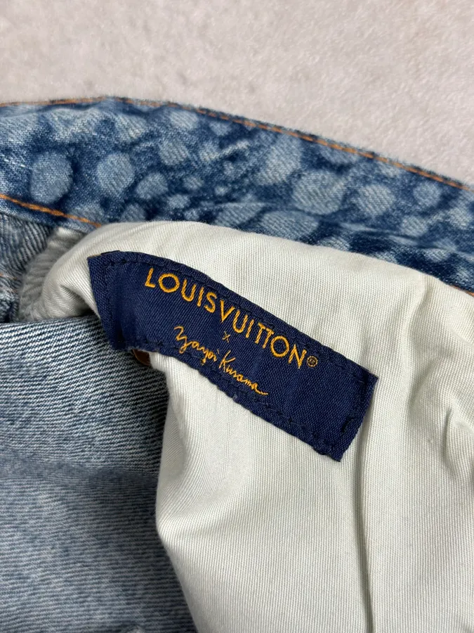SS2023 Louis Vuitton X Yayoi Kusama Blue Abstract Denim Jeans - Image 11