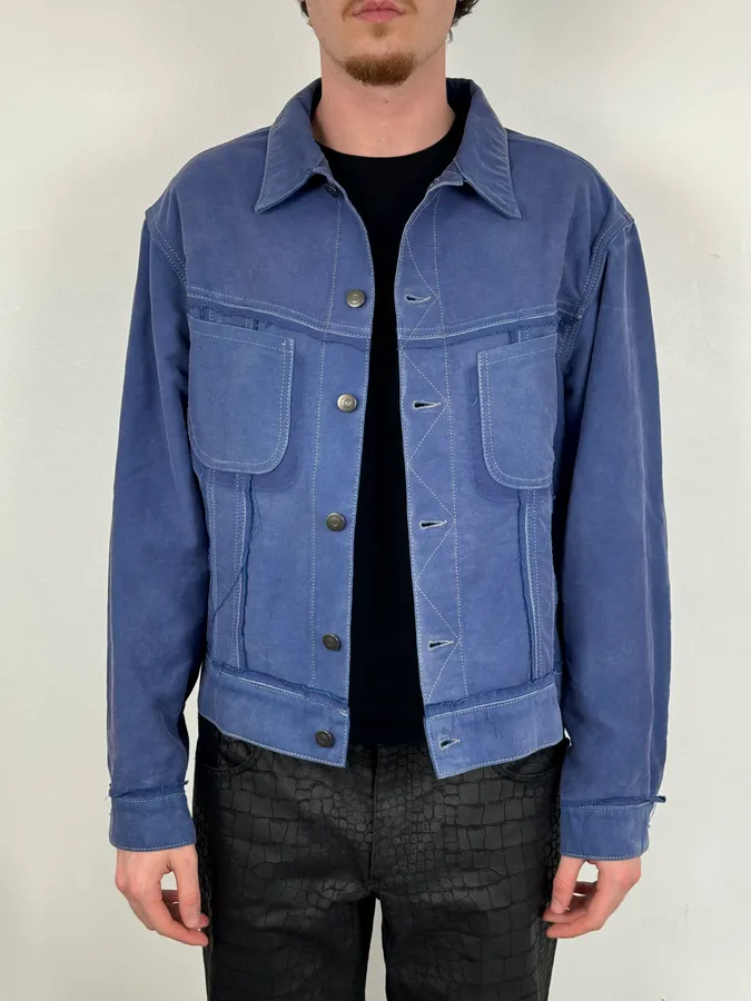 SS2023 Maison Margiela Blue Worker Trucker Jacket - Image 2
