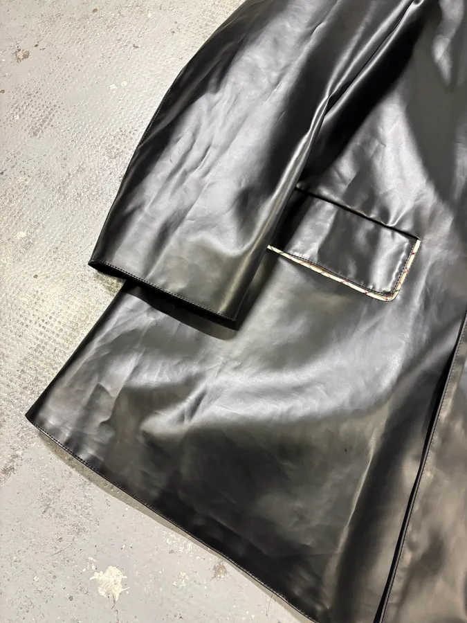 SS2023 Maison Margiela Coated Black Trench Jacket - Image 8