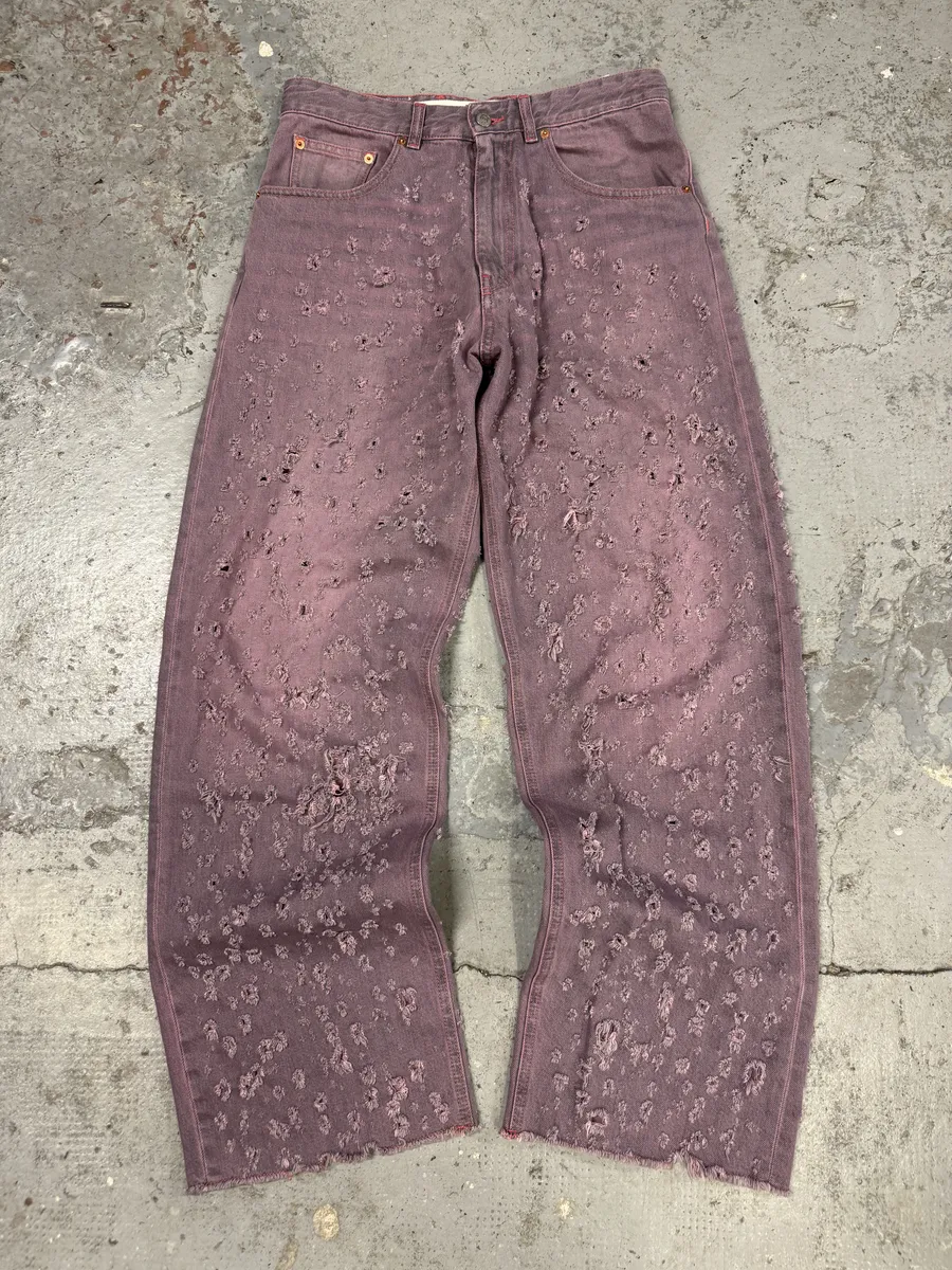 SS2023 Maison Margiela Pink Distressed Holes Jeans