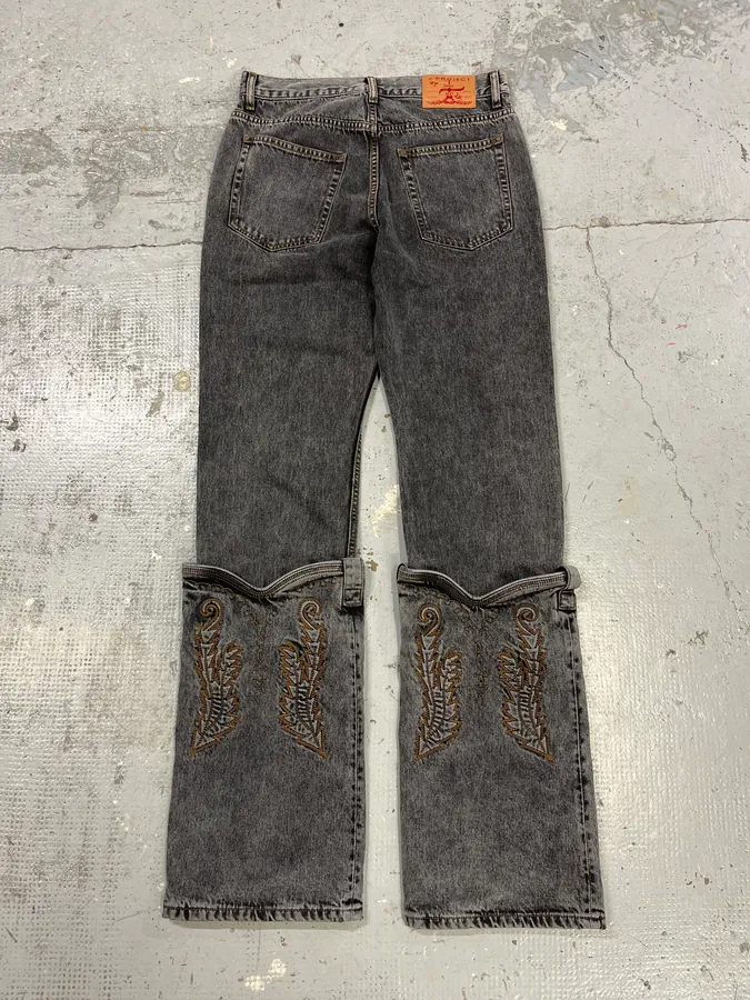 SS2023 Y/Project Cow-Boy Brut Grey Astro Denim Jeans - Image 8