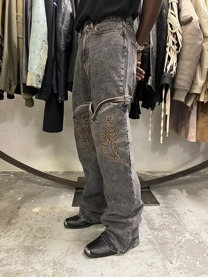 SS2024 Y/Project Maxi Cavalier Denim Grey Astro Pants - Image 3