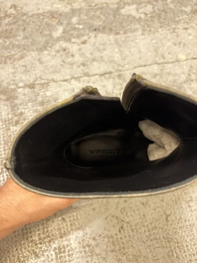 SS2025 Y/Project Camo Leather Ankle Boots - Image 9