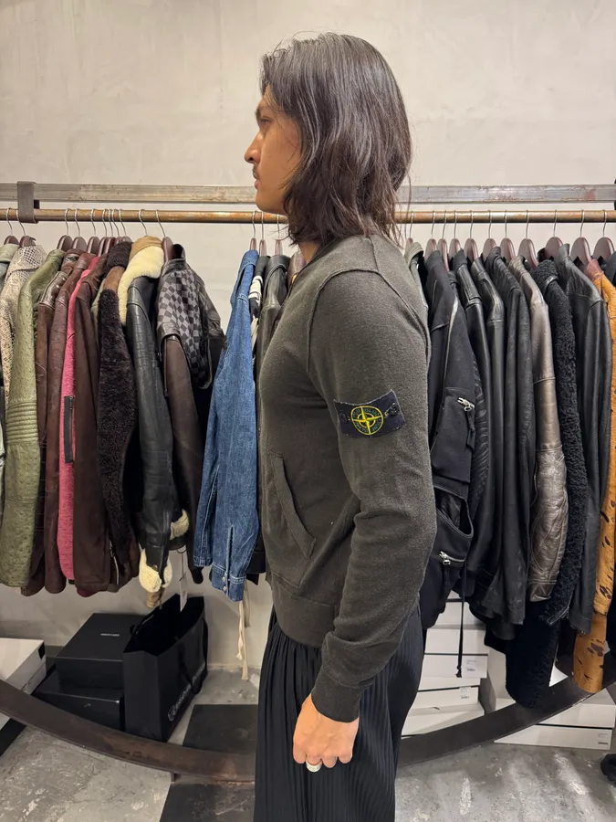 Stone Island Black Minimalist Cardigan - Image 3
