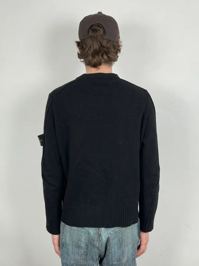 Stone Island Black Wool Minimalist Sweater - Image 4