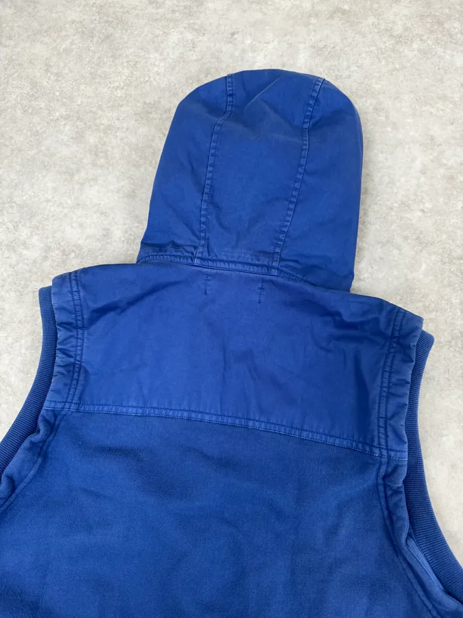 Stone Island Blue Hooded Sleeveless Jacket - Image 6
