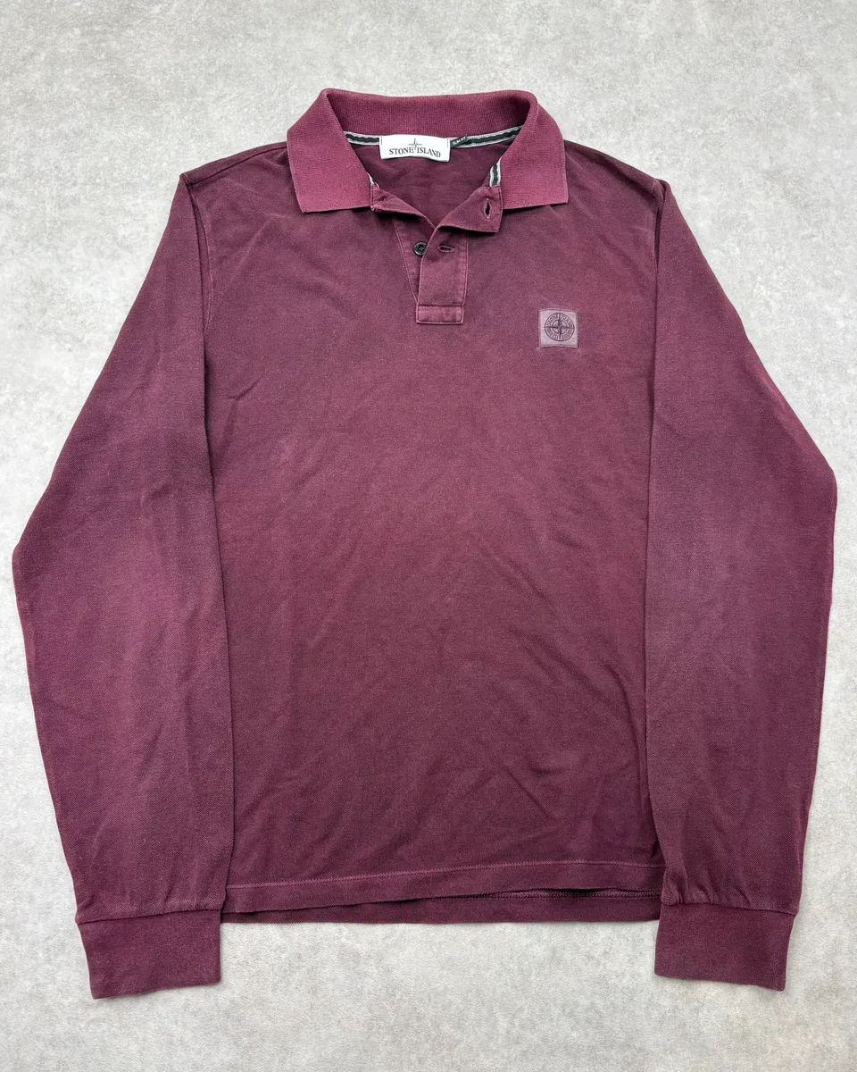 Stone Island Burgundy Propaganda Longsleeve Polo