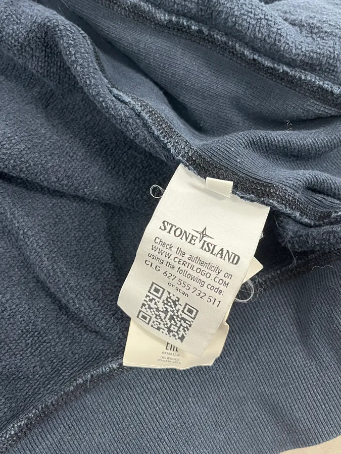 Stone Island Navy Signature Minimalist Zip-up Hoodie - Image 11