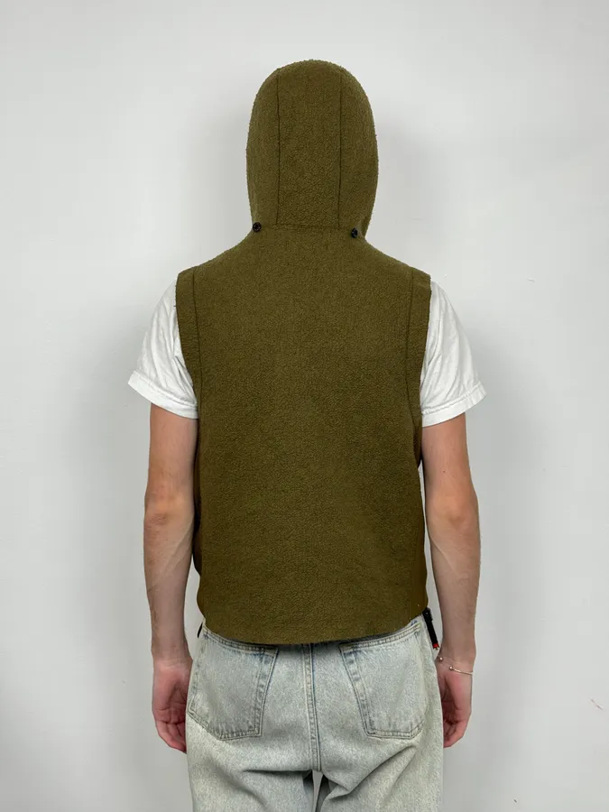 Stone Island Sleeveless Hooded Khaki Vest Jacket - Image 3