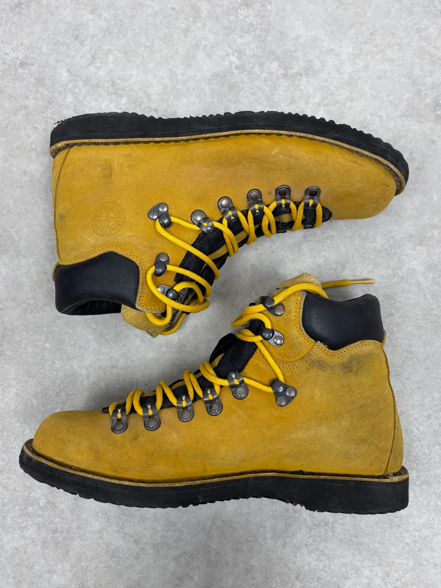 Stone Island Yellow Suede Leather Boots - Image 4