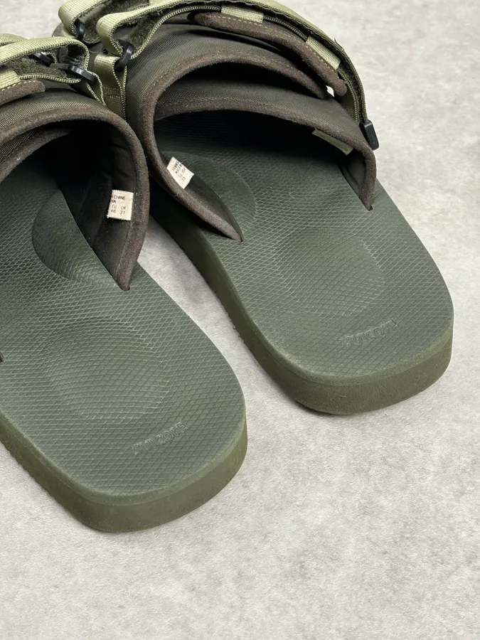 Suicoke Olive Green Nylon Slides Velcro Strap Size 46 - Image 11