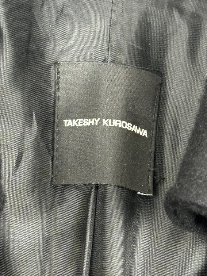 Takeshy Kurosawa Black Buttoned Officer Caban Jacket - Image 9