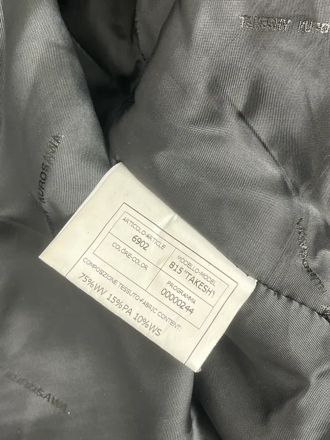 Takeshy Kurosawa Black Wool Minimalist Japanese Jacket - Image 10
