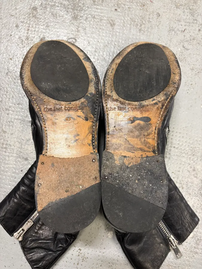 The Last Conspiracy Black Leather Side Zip Boots - Image 10