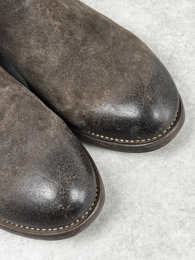 The Last Conspiracy Brown Eroded Irregular Leather Boots - Image 5