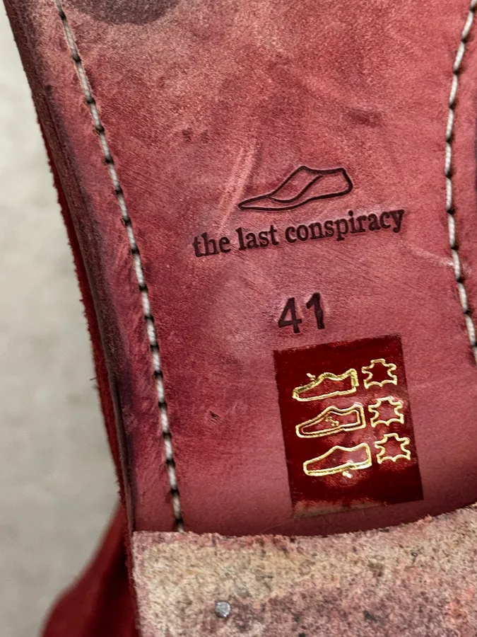 The Last Conspiracy Red Eroded Folded Suede Boots - Image 8