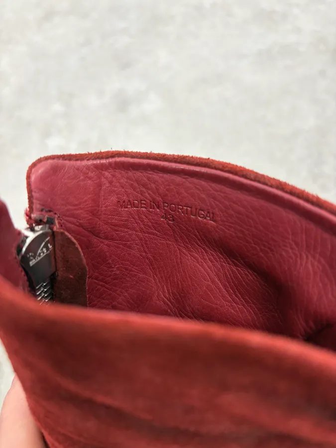 The Last Conspiracy Red Suede Leather Oxblood Boots - Image 10