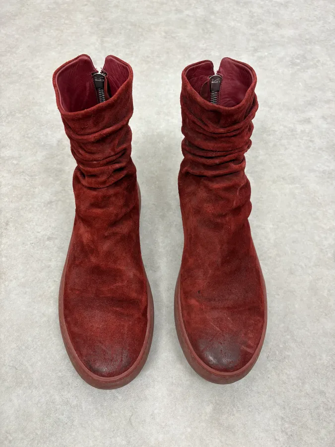 The Last Conspiracy Red Suede Leather Oxblood Boots - Image 2