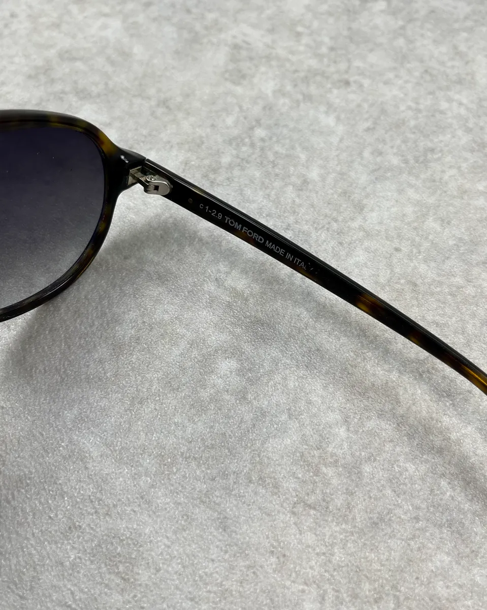 Tom Ford Brown Acetate Aviator Sunglasses - Image 7