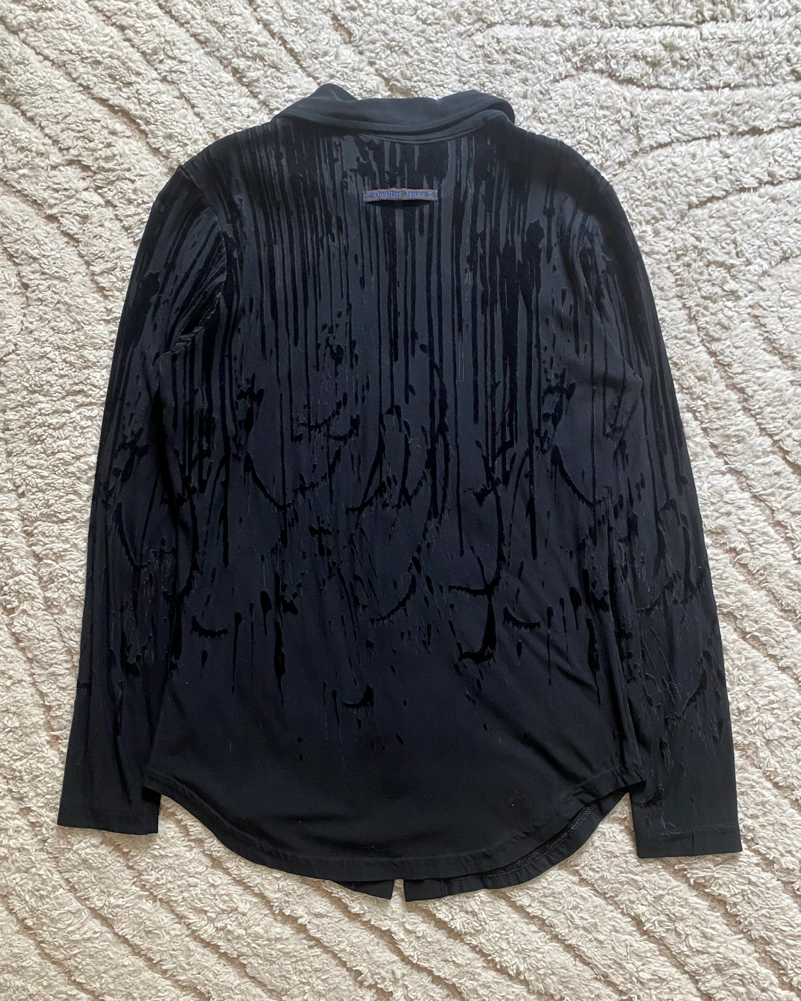 AW98 Jean Paul Gaultier Velvet Blood Drip Shirt (XS) - Image 6