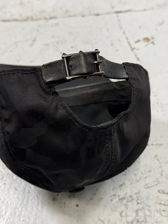 Valentino Black Camo Hybrid Leather Buckle Cap - Image 7