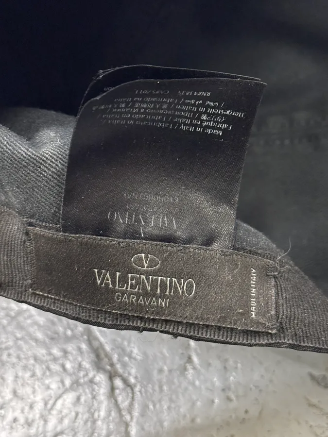 Valentino Black Camo Hybrid Leather Buckle Cap - Image 9