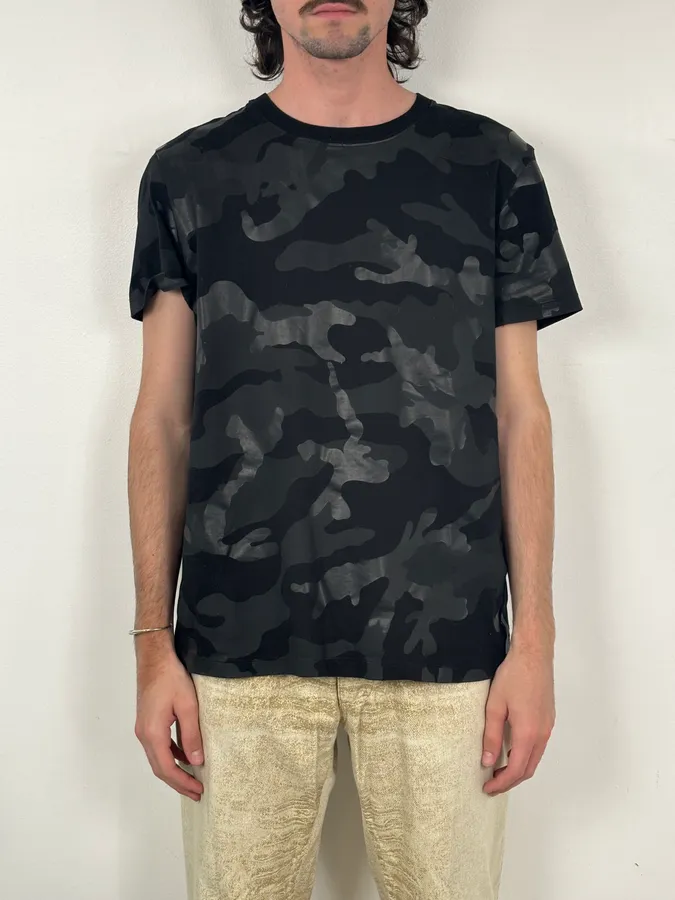 Valentino Black Military Camouflage T-Shirt - Image 2