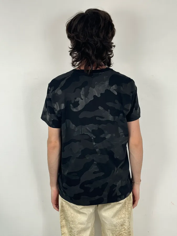 Valentino Black Military Camouflage T-Shirt - Image 3